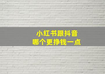 小红书跟抖音哪个更挣钱一点