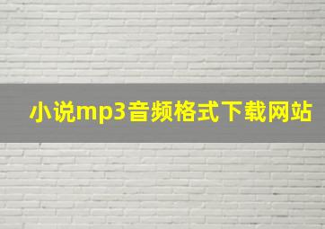 小说mp3音频格式下载网站