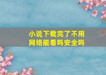 小说下载完了不用网络能看吗安全吗