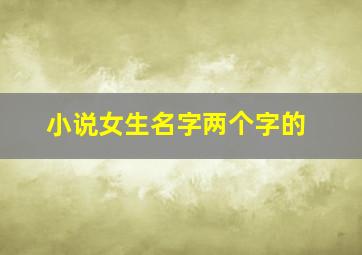 小说女生名字两个字的