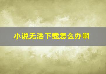 小说无法下载怎么办啊