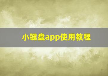 小键盘app使用教程