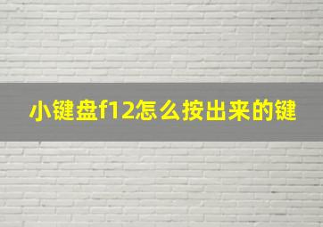 小键盘f12怎么按出来的键