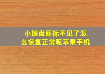 小键盘图标不见了怎么恢复正常呢苹果手机