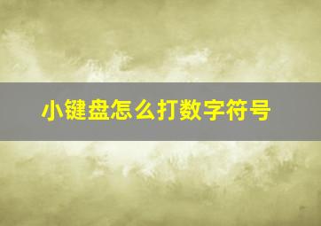 小键盘怎么打数字符号