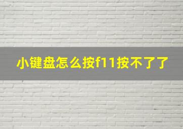 小键盘怎么按f11按不了了