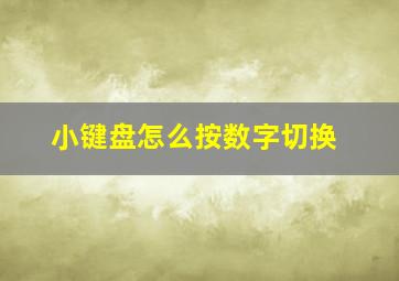 小键盘怎么按数字切换