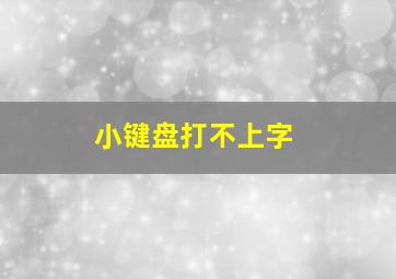 小键盘打不上字