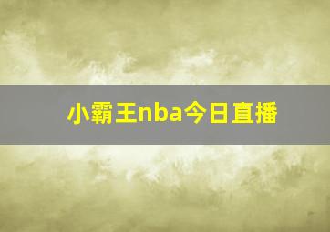 小霸王nba今日直播