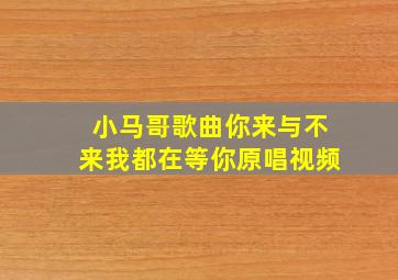 小马哥歌曲你来与不来我都在等你原唱视频