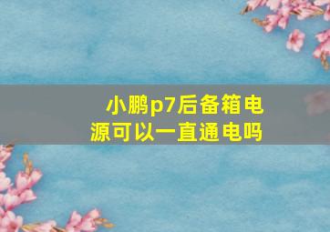 小鹏p7后备箱电源可以一直通电吗