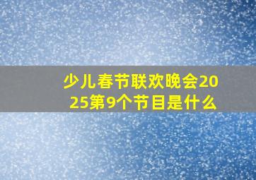 少儿春节联欢晚会2025第9个节目是什么