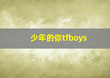 少年的你tfboys