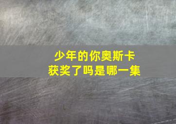 少年的你奥斯卡获奖了吗是哪一集