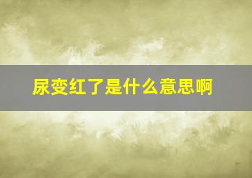 尿变红了是什么意思啊