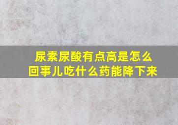 尿素尿酸有点高是怎么回事儿吃什么药能降下来