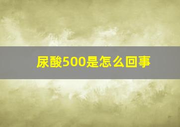 尿酸500是怎么回事