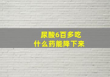 尿酸6百多吃什么药能降下来