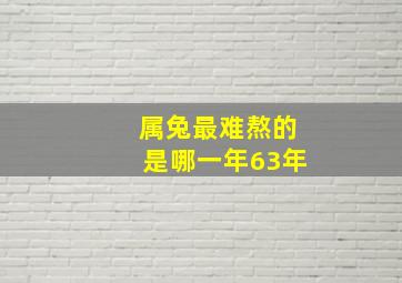 属兔最难熬的是哪一年63年