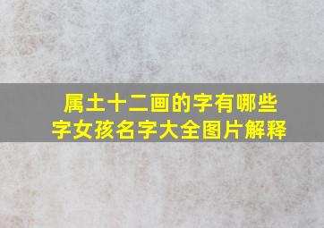 属土十二画的字有哪些字女孩名字大全图片解释