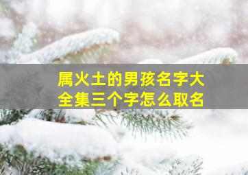 属火土的男孩名字大全集三个字怎么取名