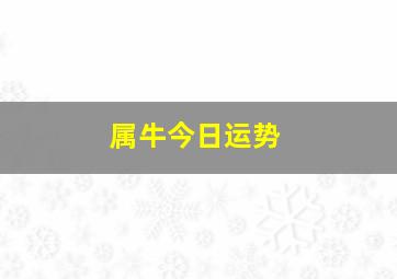 属牛今日运势