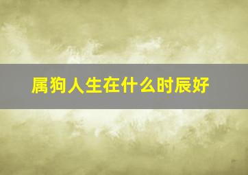 属狗人生在什么时辰好