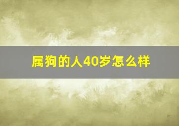 属狗的人40岁怎么样