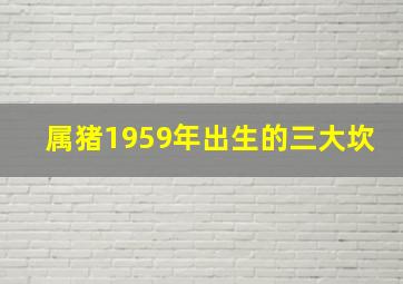 属猪1959年出生的三大坎