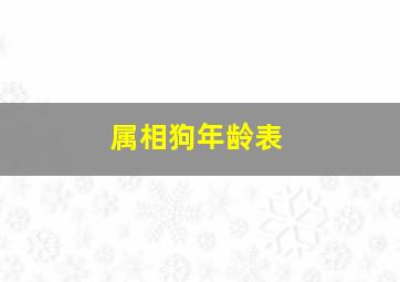 属相狗年龄表