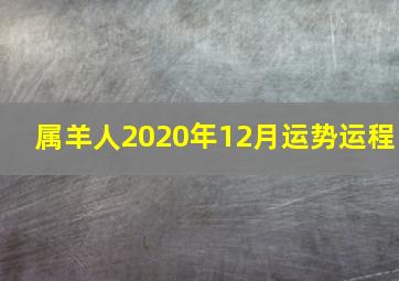 属羊人2020年12月运势运程