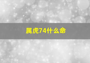 属虎74什么命