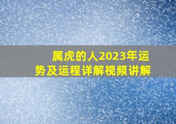 属虎的人2023年运势及运程详解视频讲解