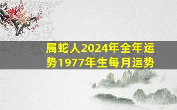 属蛇人2024年全年运势1977年生每月运势