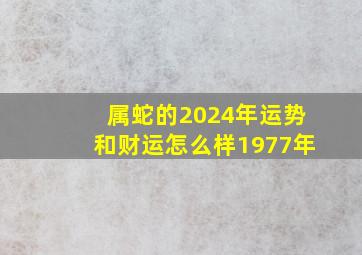 属蛇的2024年运势和财运怎么样1977年