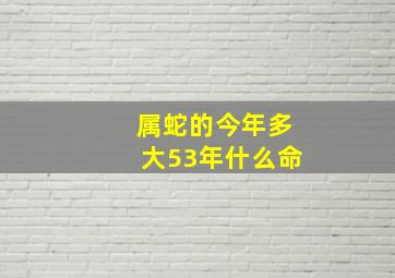 属蛇的今年多大53年什么命