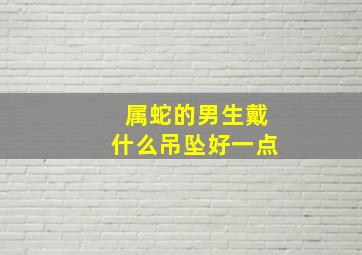 属蛇的男生戴什么吊坠好一点