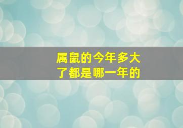 属鼠的今年多大了都是哪一年的