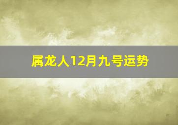 属龙人12月九号运势