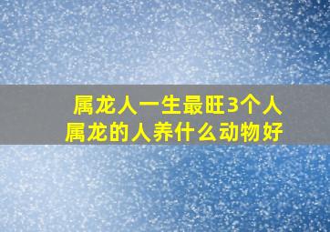 属龙人一生最旺3个人属龙的人养什么动物好