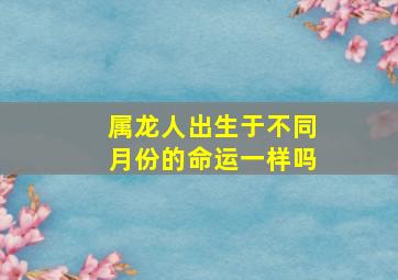 属龙人出生于不同月份的命运一样吗