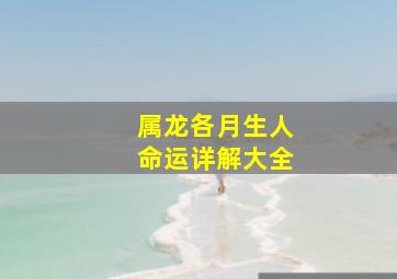 属龙各月生人命运详解大全