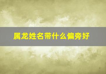 属龙姓名带什么偏旁好