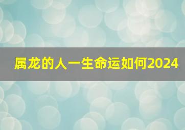 属龙的人一生命运如何2024