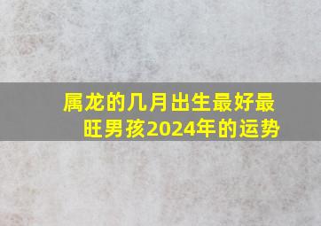 属龙的几月出生最好最旺男孩2024年的运势