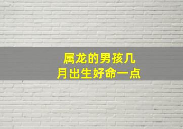 属龙的男孩几月出生好命一点