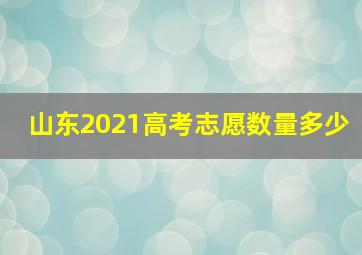 山东2021高考志愿数量多少