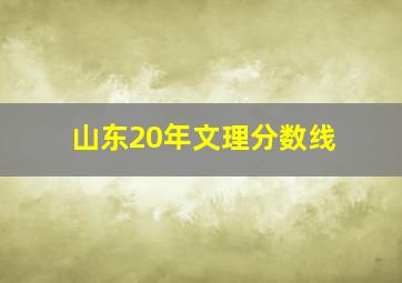 山东20年文理分数线