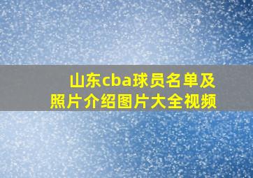 山东cba球员名单及照片介绍图片大全视频