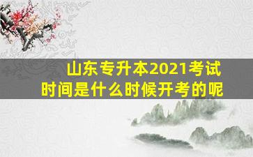 山东专升本2021考试时间是什么时候开考的呢